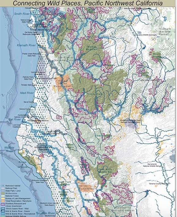 Connecting Wild Places map for Pacific Northwest California